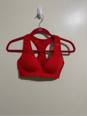 PINK Victoria's Secret Red Racerback Lace Sports Bra